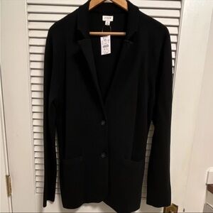 J. Crew Black Knit Schoolboy Blazer with Notch Lapel
